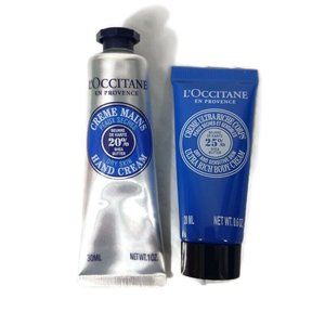 L'occitane 20% Shea Butter Hand Cream &25% Rich Body Cream Set x2 20/30ML NEW